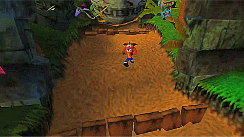 Crash Bandicoot — Boulders level, running from the boulder